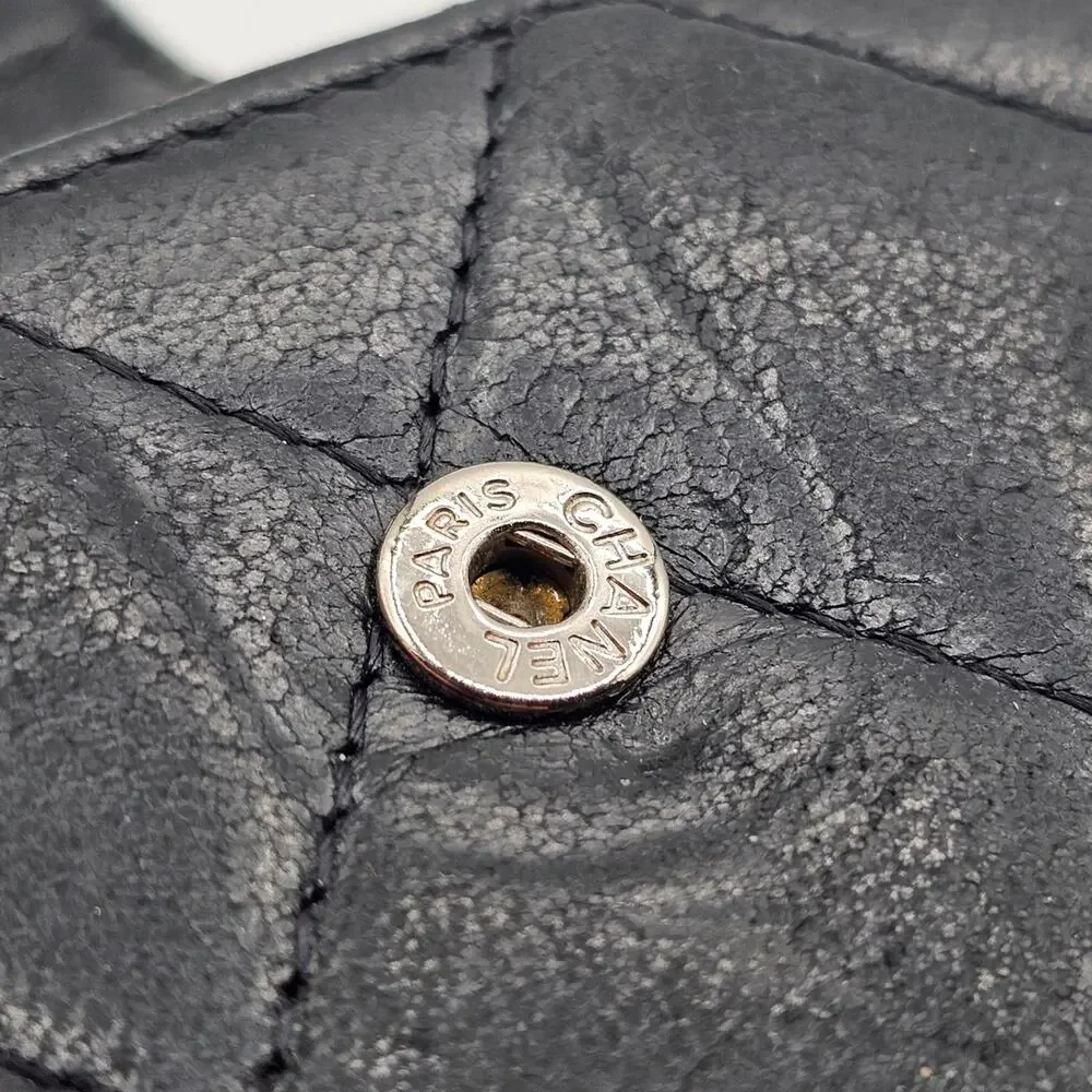 Chanel Classic Quilted Lambskin Leather Flap Long Wallet - Black